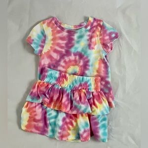 Girls Tie Dye Shirt and Skirt 12 Months